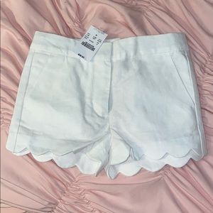NWT White scalloped shorts